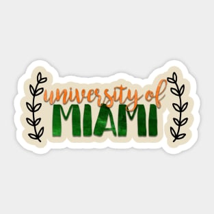 Univesity of Miami Sticker